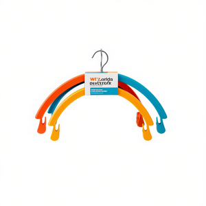 Cintre en plastique Myrva Rainbow Hook avec pinces pour le rangement des vêtements dans la garde-robe - Product Image 1