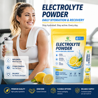 Poudre d'électrolytes sans sucre pour adultes, marque privée OEM, en sachets individuels, saveur citron, mélange pour boisson hydratante, vitamine C, magnésium, potassium, pour les muscles