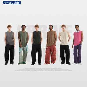 T-shirt sans manches vintage décontracté en maille 230 g/m² délavé effet neige, coupe ample, idéal pour impression personnalisée style rétro - Product Image 4