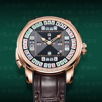 Montre mécanique automatique Lucky Harvey pour homme, bouton poussoir, cadran à 36 tuiles, luminescence verte, montre sport à bracelet ZLS307