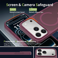 Coque de téléphone magnétique robuste 5-en-1 givrée avec 2 protections d'écran en verre trempé pour objectif d'appareil photo pour iPhone 18 17 Pro