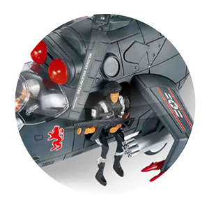 Jouets lumineux en plastique, hélicoptère, avion à bascule avec soldat - Product Image 2