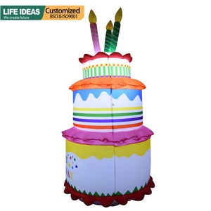 6 FT Joyeux Anniversaire Blow Up Décorations Extérieures Gâteaux D'anniversaire Décorations Gonflables avec Bougie <span class=keywords><strong>pour</strong></span> Fête Jardin <span class=keywords><strong>Pelouse</strong></span> - Product Image 3