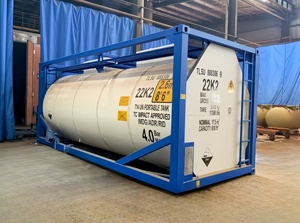 Tanque de ácido sulfúrico (<span class=keywords><strong>H2SO4</strong></span>) certificado por la ONU 20/30/40ft Tamaños 17,5-42m3 Capacidad Equipo de almacenamiento de químicos - Product Image 4