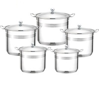 Ensemble de cuisson à induction 10 pièces en acier inoxydable, design minimaliste, écologique, compatible lave-vaisselle et four, idéal pour le couscous