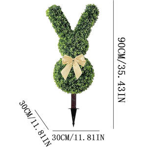 Planta Artificial de Ciprés con Conejo de Pascua, Decoración Verde para el Hogar, Removible, Novedad - Product Image 5