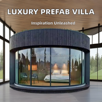 Maison préfabriquée en conteneur écologique à une chambre, une salle de bain, une cuisine, design moderne arrondi, hôtels, villas, salon, salle de sport