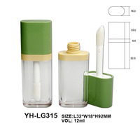 Nouveau design Forme plate Lipglaze Brillant à lèvres Tube en plastique Bouteille anti-cernes liquide grande brosse Usine d'emballage cosmétique OEM ODM