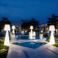 Lampe de table et de sol à LED sans fil en plastique avec télécommande, design moderne pour décoration extérieure d'hôtel de Noël