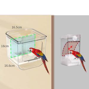 <span class=keywords><strong>Cage</strong></span> à oiseaux en plastique verrouillable de nouvelle conception avec mangeoire Cages à oiseaux en acrylique pour petits animaux - Product Image 6