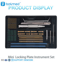 Penjualan langsung pabrik 2025 Kit instrumen dokter hewan bedah ortopedi Mini kualitas tinggi Set instrumen pelat pengunci 1.6mm