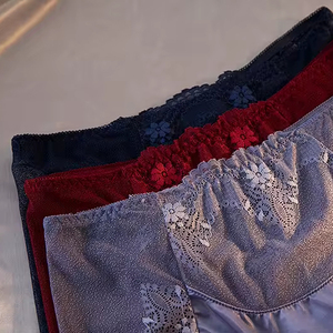 กางเกงในลูกไม้เซ็กซี่ไร้รอยต่อเอวสูงสำหรับสตรีผ้าคอตตอนระบายอากาศได้ดีกางเกงในลูกไม้แสนสบายตัดบิกินี่ - Product Image 6