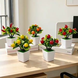 Artificial Fruit <b>Tree</b> <b>Mini</b> Potted Plant 15cm Plastic Desktop Bonsai Fortune Fruit New Year Gift - Product Image 4