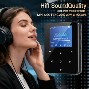 Lecteur MP3 portable au design carré, boîtier métallique, écran de 1,77 pouces, mémoire de 64 Go, haut-parleur intégré pour radio FM - Lecteur de musique sportif - Product Image 4