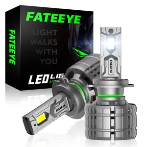 Fateeye lampu depan Led mobil, lampu bohlam Led kekuatan tinggi 40000lm 200w H1 H4 H7 H11 HB3 HB4 9005 9006