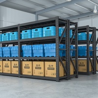 Support de stockage d'entrepôt industriel de 400kg avec étagère en métal rivet sans boulon à longue portée à 4 couches pour usage industriel