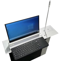 Châssis industriel portable renforcé avec moniteur IPS, clavier et souris intégrés, design moderne pour bureau d'ordinateur et table d'atelier à plateau relevable