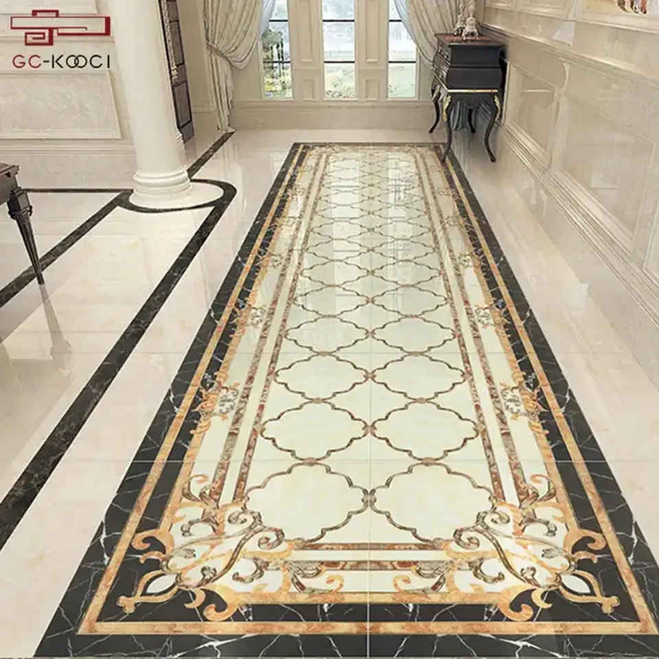 זהב רצפת שטיח אריח, 3D ריצוף פורצלן אריחי שטיח