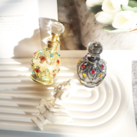 Flacon de parfum populaire de 15 ml en alliage métallique, style arabe de Dubaï, classique, vintage et unique, pour huiles essentielles, décoration d'intérieur