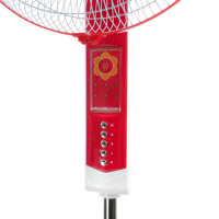 Ventilateur sur pied numérique 12V DC en plastique avec lumière LED, alimentation solaire, moteur à balais, oscillant, hauteur réglable, pour usage domestique et économe en énergie