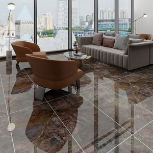 Nanhai Factory Luxus Steinboden Wandfliesen Dunkelbraun Marmor optik Glänzend Voll glasiert 600x1200 Porzellan Schamotte stein Anti-Rutsch - Product Image 6