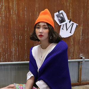 Pure color hat wild WOMEN'S Fashion HOODED's fall and winter warm wool cap men wholesale - Product Image 3