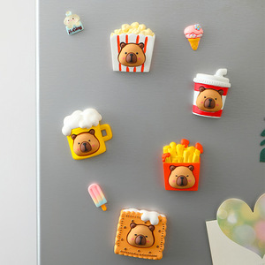 Capybara Refrigerator Magnets Resin 3D Cartoon Animal Shape Decorative Home Sticker Fridge Decoration - Product Image 4