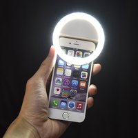 Lampe à anneau LED pour selfie de luxe, étui de téléphone pour iPhone X 8 7 Plus, lumière LED pour selfie