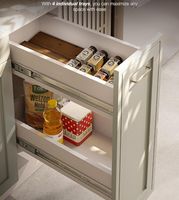 Organisateur d'épices en bois d'acacia au design unique, organiseur de condiments en bois pour armoire de cuisine