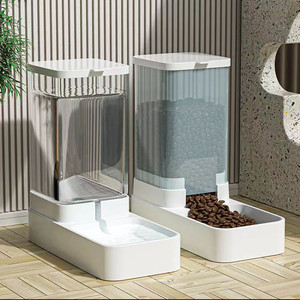 Automatische honden- en kattenvoeder- en waterdispenserset, zwaartekrachtvoeder- en drinkfontein voor kleine en middelgrote huisdieren - Product Image 2