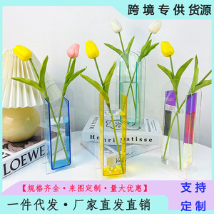 Jarrón acrílico de diseño creativo y sencillo, estilo minimalista, decoración de mesa, arreglo floral hidropónico, regalo para sala de estar y comedor - Product Image 5