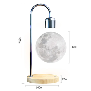 Arte dormitorio cabecera decorativa 3D impresión Levitating Moon magnético flotante lámpara de mesa cargador inalámbrico - Product Image 6