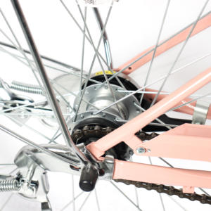 Vélo de ville rose 26 pouces pour femmes et jeunes filles, à vitesse unique, avec panier, cadre en acier au carbone, vente en gros - Product Image 6