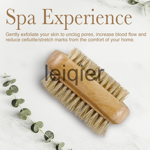 Cepillo corporal de cerdas de jabalí natural con logotipo personalizado Cepillo de masaje desmontable para cepillado en seco Exfoliar y deshacerse de la celulitis - Product Image 2