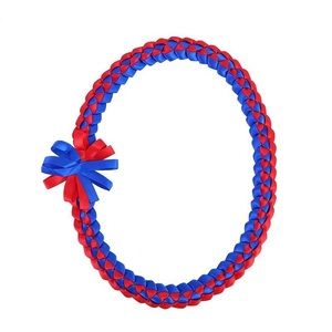 Ensemble de colliers de ruban en polyester multicolores, tissés à la main, rubans tressés pour les diplômés, avec collier de fleurs, bracelets, utilisation scolaire - Product Image 2