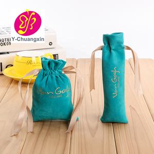 Di velluto personalizzata coulisse blu panno di imballaggio blu sacchetto di velluto con coulisse velluto <span class=keywords><strong>7x9</strong></span> - Product Image 1