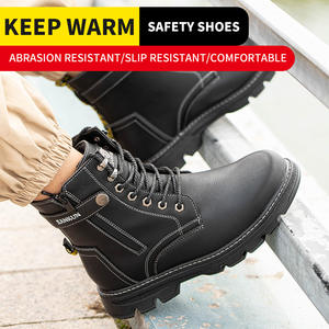JIANKUN Bottes en microfibre imperméables unisexes certifiées CE pour hommes Bottes de travail d'hiver à fermeture éclair Chaussures de sécurité antidérapantes en cuir véritable pour hommes - Product Image 6
