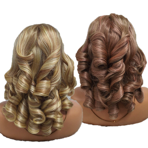 Promotion 77$ Letsfly 4x4 Bouncy Loose Lace Closure Wigs P4/Pink Easy to Wear Wigs 18 Inches Human Hair Wholesales Gray - Product Image 1