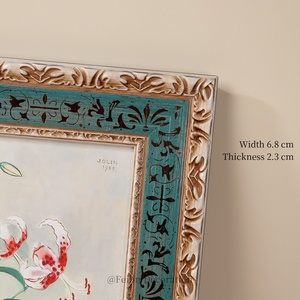 Peintures à l'huile <span class=keywords><strong>de</strong></span> fleurs et <span class=keywords><strong>de</strong></span> personnages vintage <span class=keywords><strong>Renoir</strong></span>, art mural, cadre en bois, toile, décoration intérieure, mariage, luxe - Product Image 5