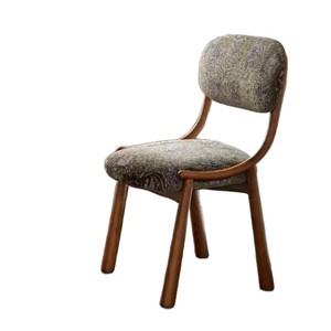Chaise de salle à manger en bois rembourrée de style nordique vintage, design minimaliste, en bois de frêne massif, pour la maison, les petits appartements - Product Image 5