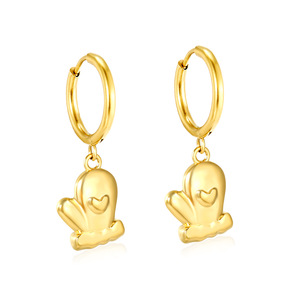 Conjunto de Collar y Pendientes con Colgante de Guantes de Dibujos Animados, Acero Inoxidable 18k, Joyería para Mujer, Uso Diario - Product Image 5