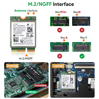 Módulo WiFi 7 MediaTek MT7927 Tri Banda 2.4GHz 5GHz 6GHz Bluetooth 5.4 M.2 2230 Key-E para Laptop y PC Integrado