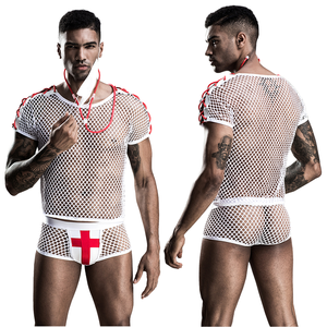<span class=keywords><strong>Costume</strong></span> <span class=keywords><strong>da</strong></span> Dottore Sexy Bianco per Uomo, Uniforme Divertente e Provocante, Lingerie per Giochi <span class=keywords><strong>di</strong></span> Ruolo, Cosplay Sexy <span class=keywords><strong>da</strong></span> Dottore - Product Image 1