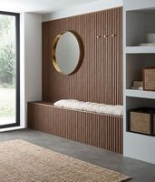 Grands panneaux muraux acoustiques en bois au design moderne pour l'insonorisation de studio Solution de conception graphique inspirée de la nature