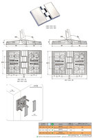 Charnière à bout exposé de grande taille de qualité industrielle SK2-003-3A, en alliage de zinc, en acier inoxydable, pour boîte de chambre d'essai, zinguée