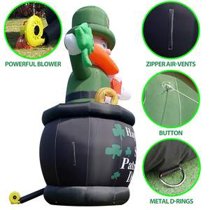 Гигантский 26FT, день Патрика, надувные наружные украшения, стоящий надувной Лепрекон с мощной воздуходувкой для праздничного газона - Product Image 4