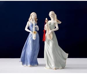 Europese Stijl Keramische Muzikale Meisje Beeldjes-Modern Interieur Voor Woonkamer En Slaapkamer - Product Image 6