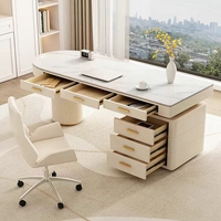 Bureau de luxe léger style crème pour patron Bureau d'ordinateur de bureau simple Table de consultation médicale beauté