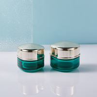 Ensemble cosmétique en verre rond vert dégradé, nouveau luxe, pot de 30g/50g, flacon pompe pour lotion de 100ml/120ml, emballage personnalisé pour soins de la peau avec logo