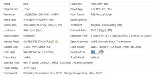 Boe 15.6 inch <span class=keywords><strong>TFT</strong></span> LCD hiển thị bảng điều khiển LCD module NV156FHM-NY5 500 nits độ sáng EDP 40 Pins <span class=keywords><strong>TFT</strong></span> LCD Bảng điều chỉnh - Product Image 3